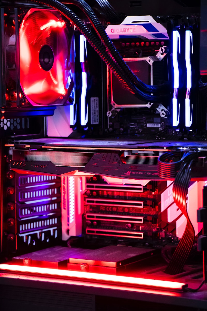 red and black computer tower