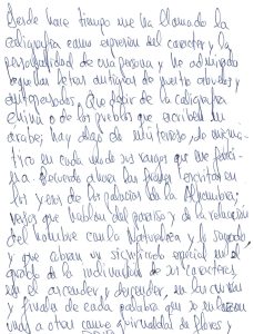 Histeria: Escritura perteneciente a un varón de 56 años