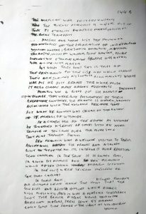 Muestra de una de las páginas de un manuscrito de más de doscientas, perteneciente a un varón, espía inglés y maestro masón