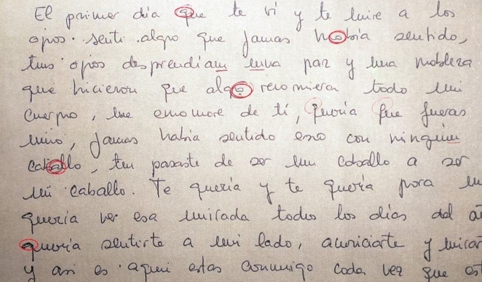 Escritura-rasgo del cajero infiel