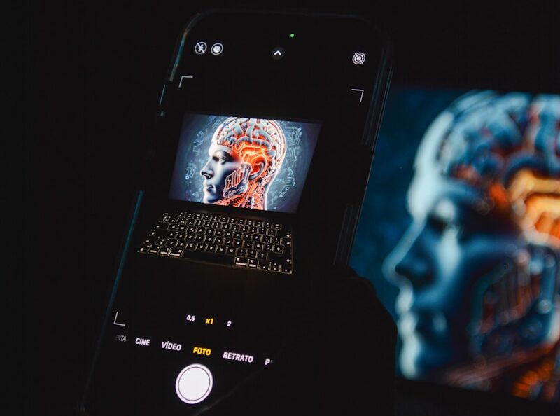 a cell phone sitting on top of a laptop computer