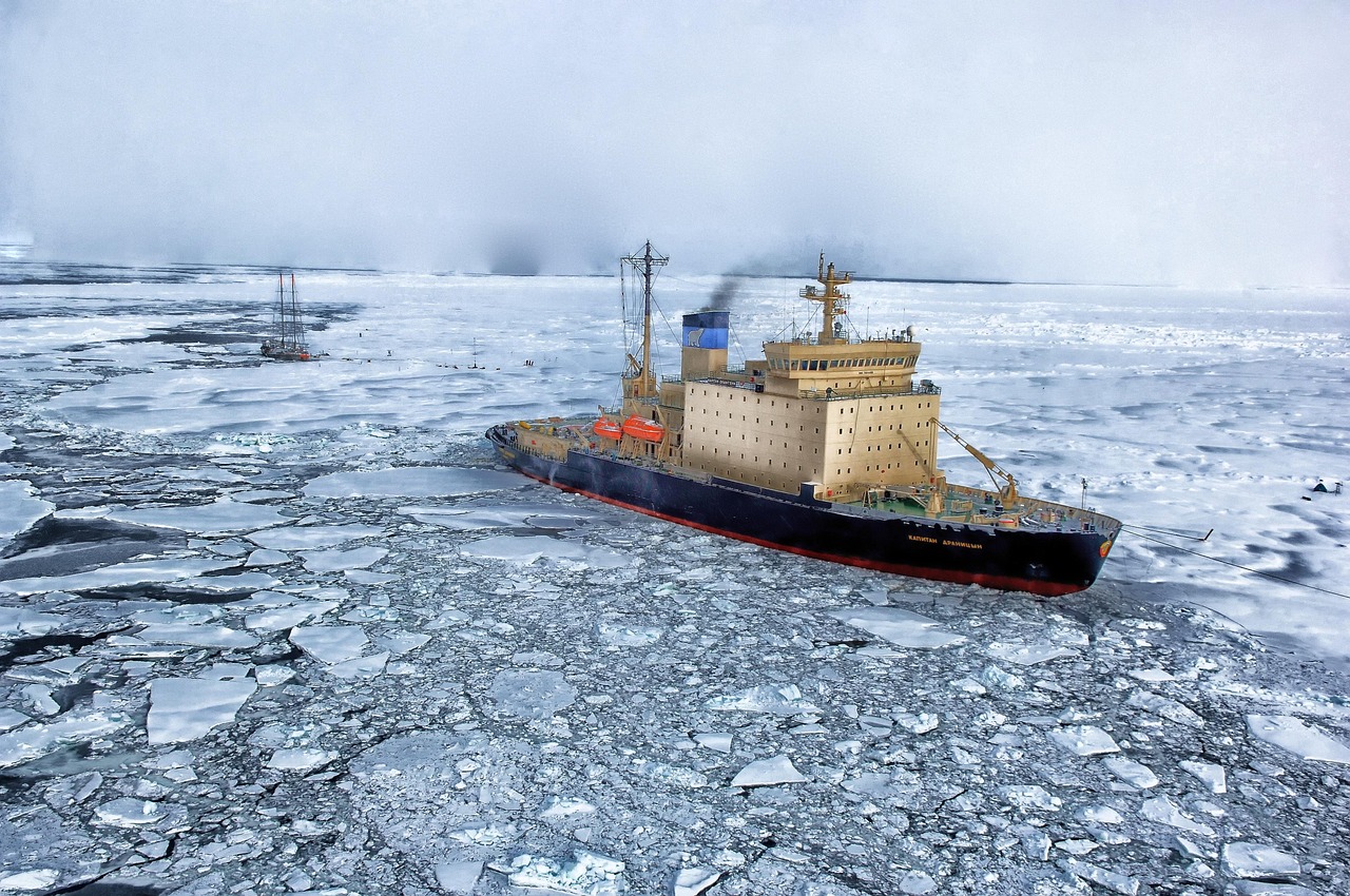 sea, ship, ice, steamship, steamer, ocean, water, winter, ice cap, scenic, nature, scenery, cold, arctic sea, arctic ocean, antarctica