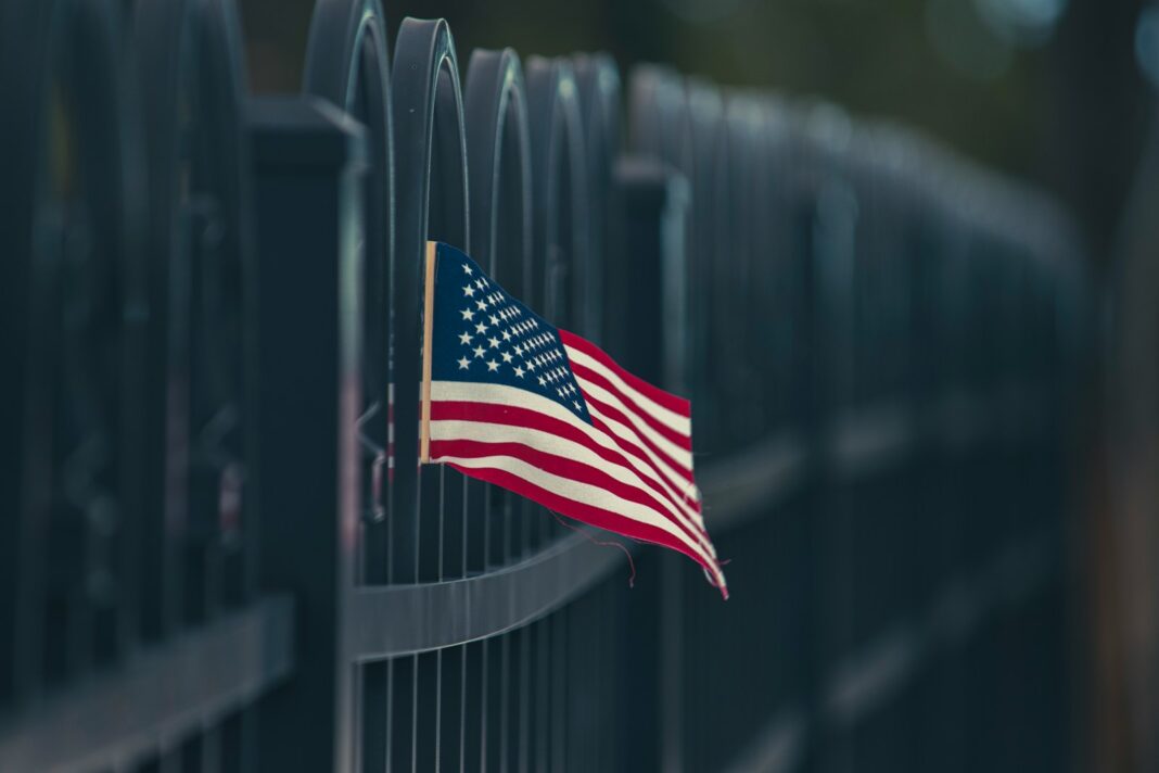a flag on a pole